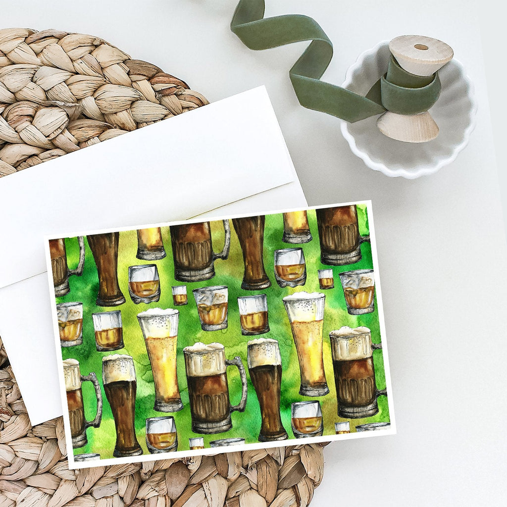 Irish Beers Greeting Cards Pack of 8 Blank Cards with Envelopes Whimsical A7 Size 5x7