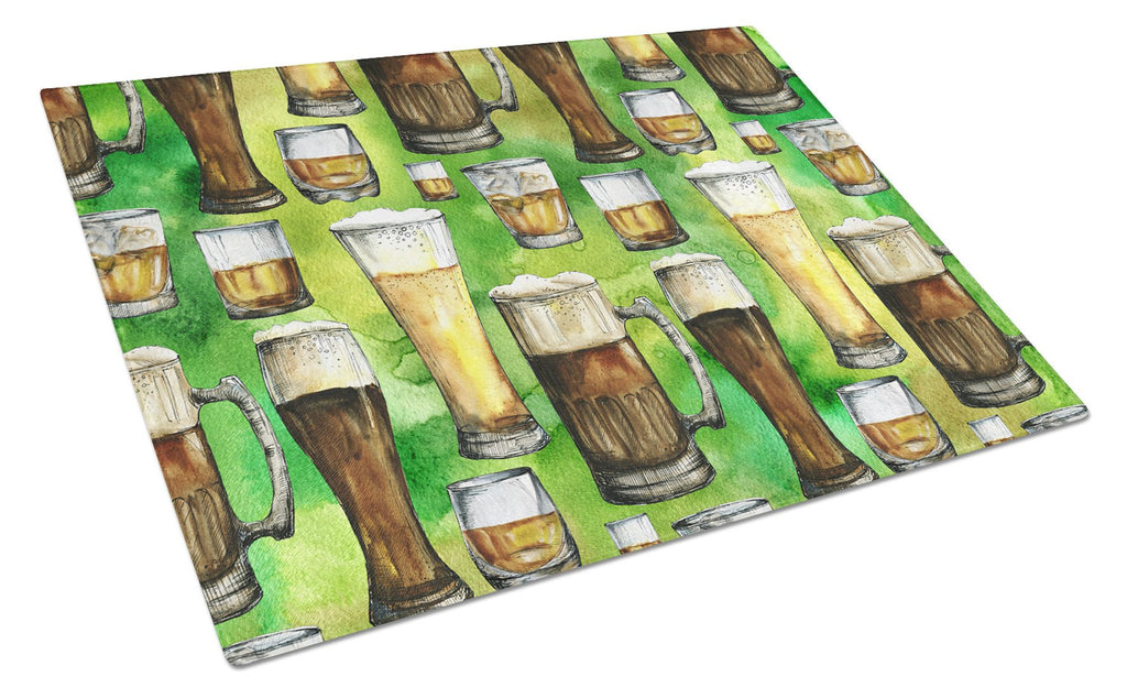 Irish Beers Cutting Board Tempered Glass Kitchen Cutting Surface, Heat Resistant Chopping, Non-Slip Feet, Food Prep & Serving
