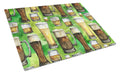 Irish Beers Cutting Board Tempered Glass Kitchen Cutting Surface, Heat Resistant Chopping, Non-Slip Feet, Food Prep & Serving