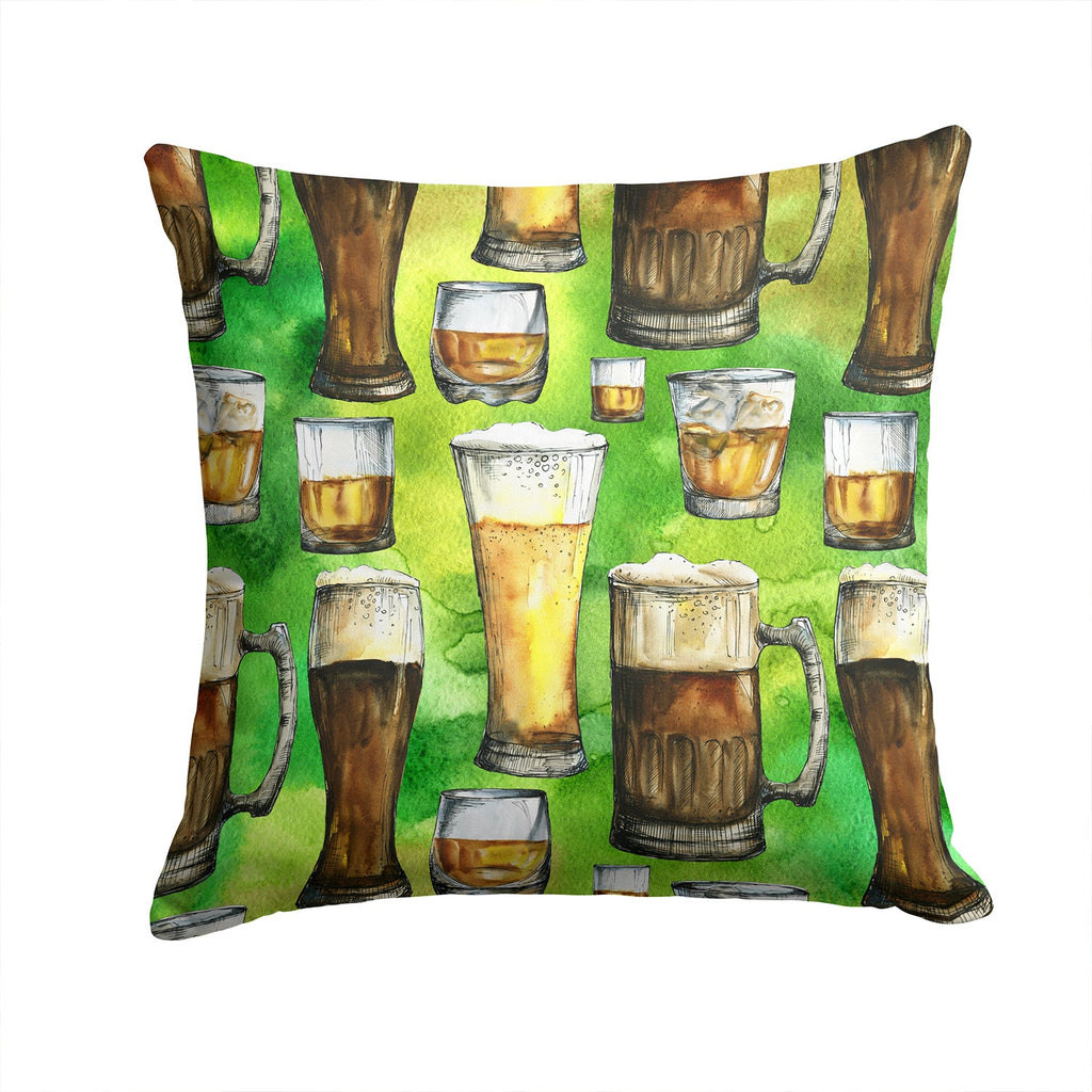 Irish Beers Decorative Throw Pillow 14x14 Indoor Outdoor Accent Cushion, Fabric Cover with Insert for Sofa, Bed, Porch & Living Room