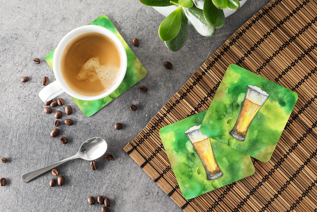 Irish Beer Tall Foam Coasters Set of 4 Cup Coasters for Indoor Outdoor, Tabletop Protection, Anti Slip, Mouse pad Material
