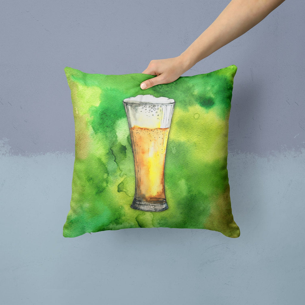 Irish Beer Tall Decorative Throw Pillow 14x14 Indoor Outdoor Accent Cushion, Fabric Cover with Insert for Sofa, Bed, Porch & Living Room