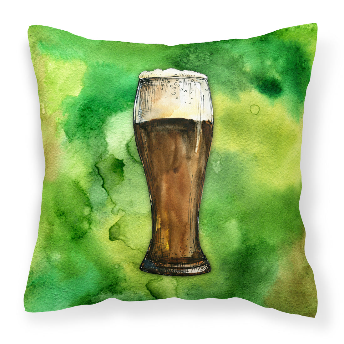 Irish Beer Dark Decorative Throw Pillow 14x14 Indoor Outdoor Accent Cushion, Fabric Cover with Insert for Sofa, Bed, Porch & Living Room