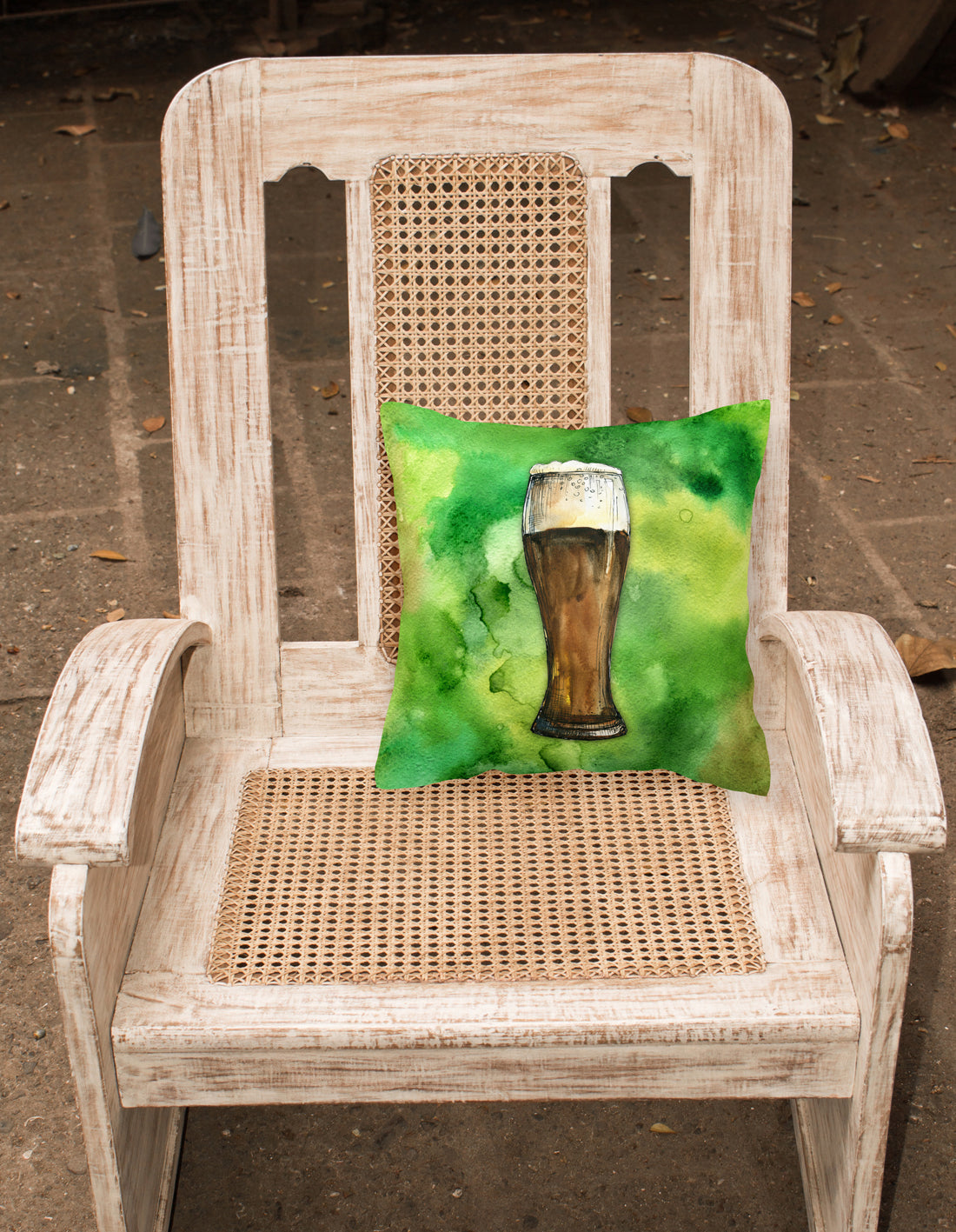 Irish Beer Dark Decorative Throw Pillow 14x14 Indoor Outdoor Accent Cushion, Fabric Cover with Insert for Sofa, Bed, Porch & Living Room
