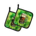 Irish Beer Mug Pot Holder Set of 2 Heat Resistant Quilted Hot Pads 7.5 x 7.5 Inch, Insulated Kitchen Trivets for Cooking & Baking