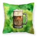 Irish Beer Mug Decorative Throw Pillow 14x14 Indoor Outdoor Accent Cushion, Fabric Cover with Insert for Sofa, Bed, Porch & Living Room