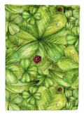 Shamrocks and Lady bugs House Flag 28x40 Porch Sleeve Pole Decorative Outside Yard Banner Artwork Wall Hanging, Polyester