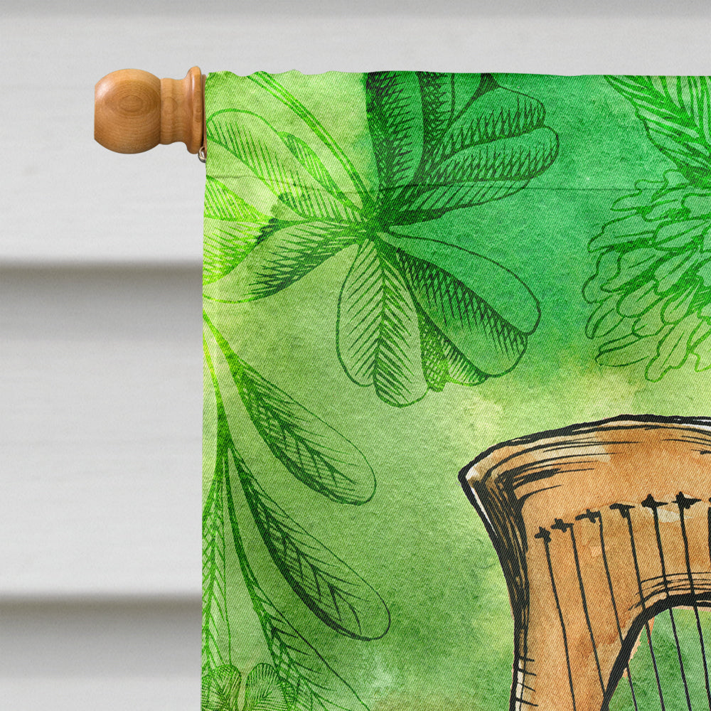 Irish Harp House Flag 28x40 Porch Sleeve Pole Decorative Outside Yard Banner Artwork Wall Hanging, Polyester