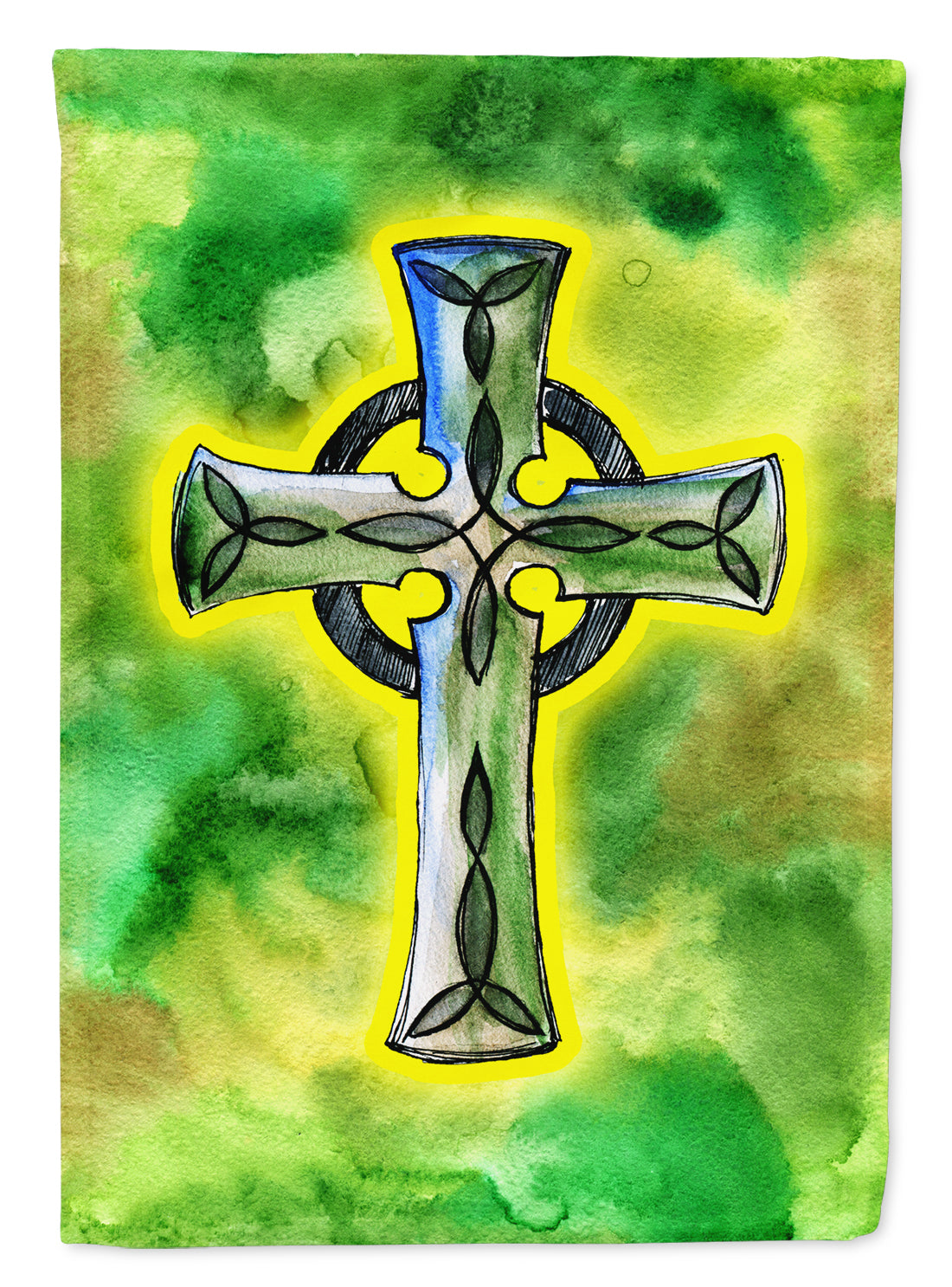 Irish Celtic Cross House Flag 28x40 Porch Sleeve Pole Decorative Outside Yard Banner Artwork Wall Hanging, Polyester