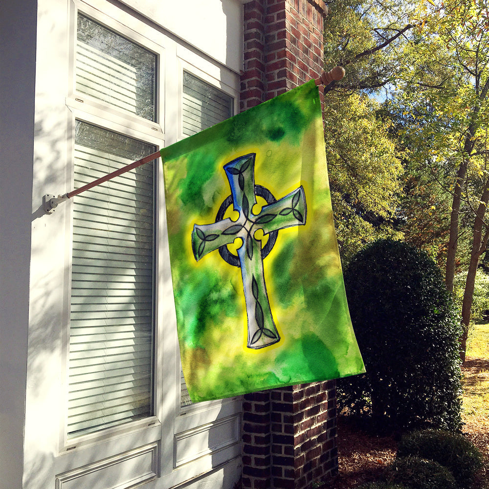 Irish Celtic Cross House Flag 28x40 Porch Sleeve Pole Decorative Outside Yard Banner Artwork Wall Hanging, Polyester