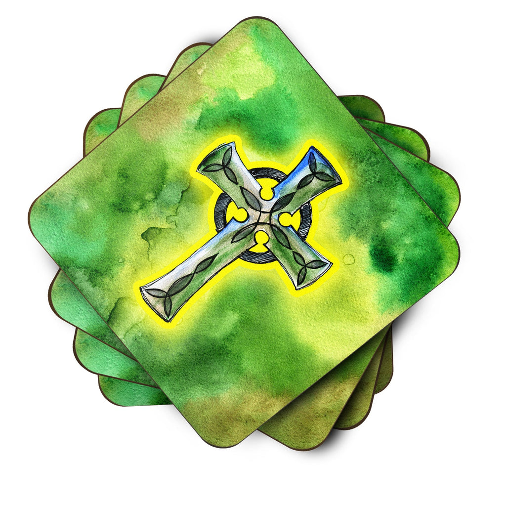 Irish Celtic Cross Foam Coasters Set of 4 Cup Coasters for Indoor Outdoor, Tabletop Protection, Anti Slip, Mouse pad Material