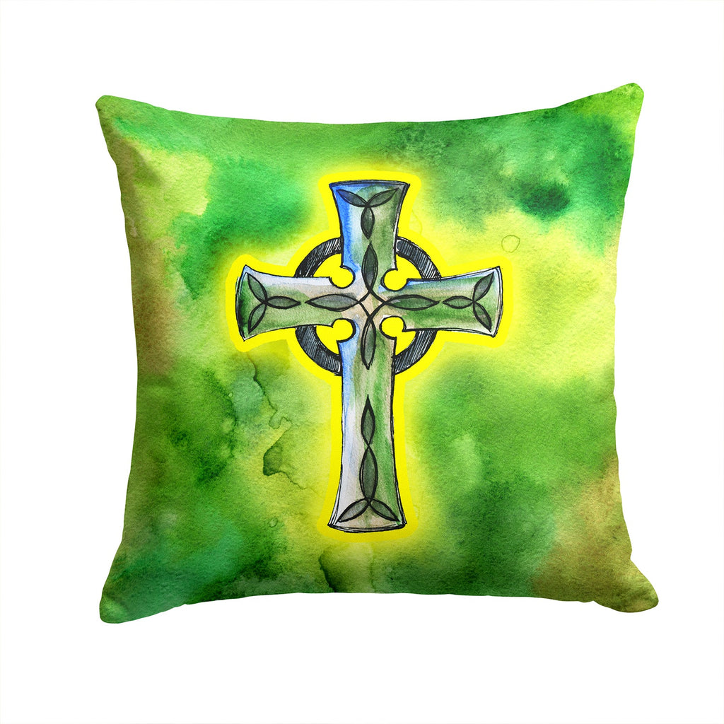 Irish Celtic Cross Decorative Throw Pillow 14x14 Indoor Outdoor Accent Cushion, Fabric Cover with Insert for Sofa, Bed, Porch & Living Room