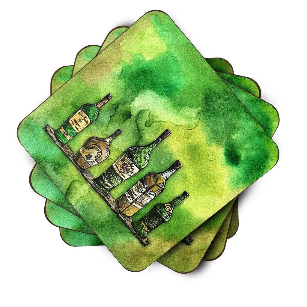 Irish Whiskey Bottle Foam Coasters Set of 4 Cup Coasters for Indoor Outdoor, Tabletop Protection, Anti Slip, Mouse pad Material