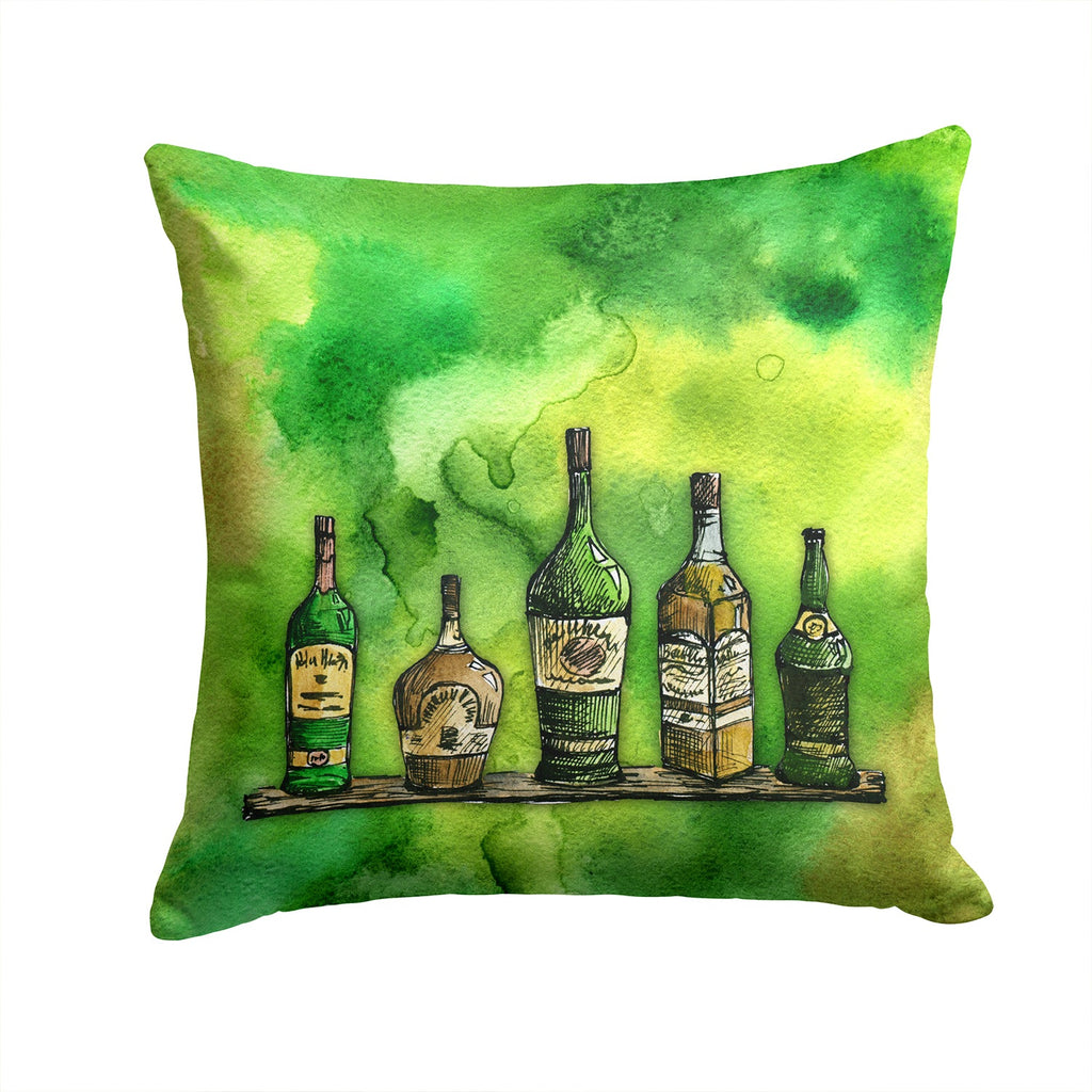 Irish Whiskey Bottle Decorative Throw Pillow 14x14 Indoor Outdoor Accent Cushion, Fabric Cover with Insert for Sofa, Bed, Porch & Living Room