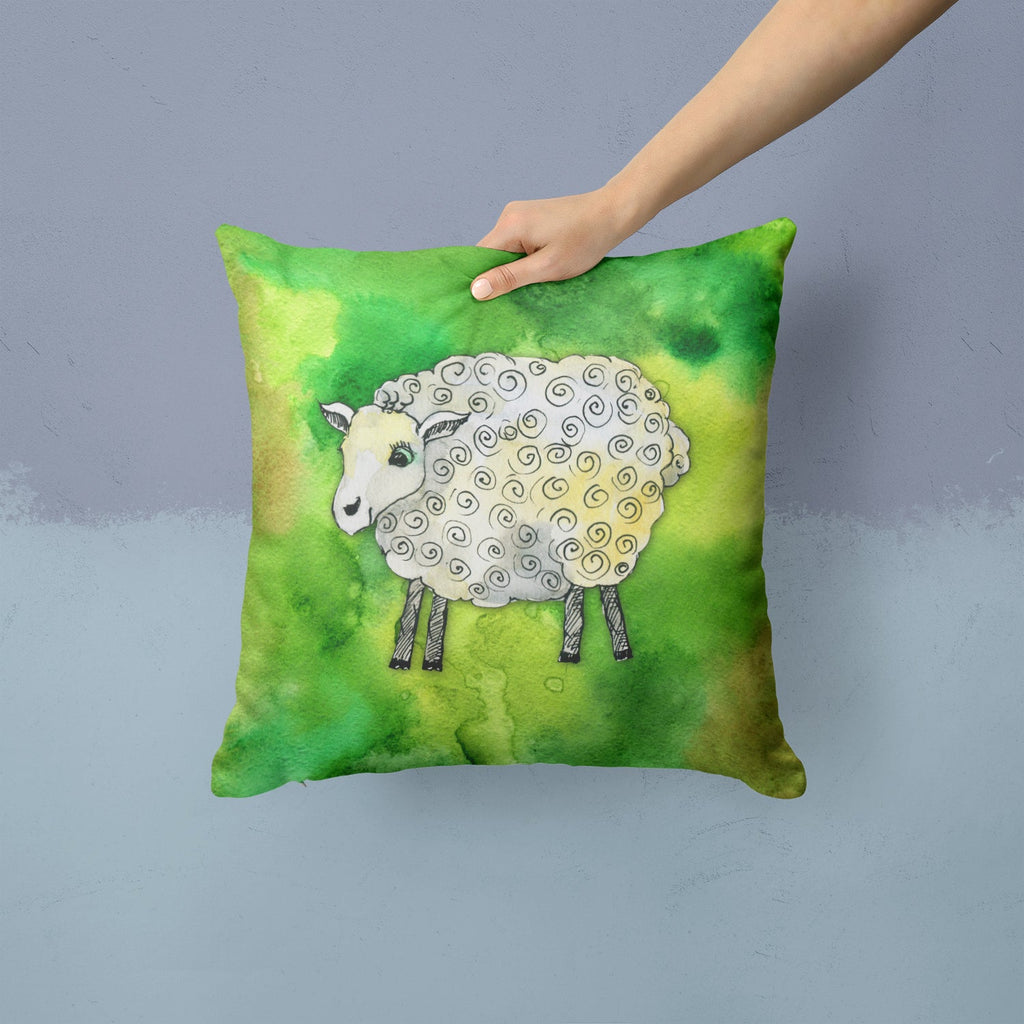 Irish Sheep Decorative Throw Pillow 14x14 Indoor Outdoor Accent Cushion, Fabric Cover with Insert for Sofa, Bed, Porch & Living Room
