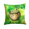 Irish Pot of Gold Decorative Throw Pillow 14x14 Indoor Outdoor Accent Cushion, Fabric Cover with Insert for Sofa, Bed, Porch & Living Room