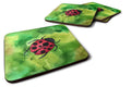 Irish Lady Bug Foam Coasters Set of 4 Cup Coasters for Indoor Outdoor, Tabletop Protection, Anti Slip, Mouse pad Material