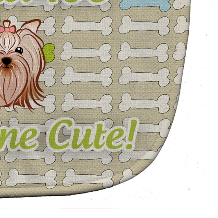 Too Cute Yorkie Yorkishire Terrier Baby Bib Easy-Clean Baby Bib Baby Feeding Accessory Baby Mealtime Essential, 10 x 13, Multicolor