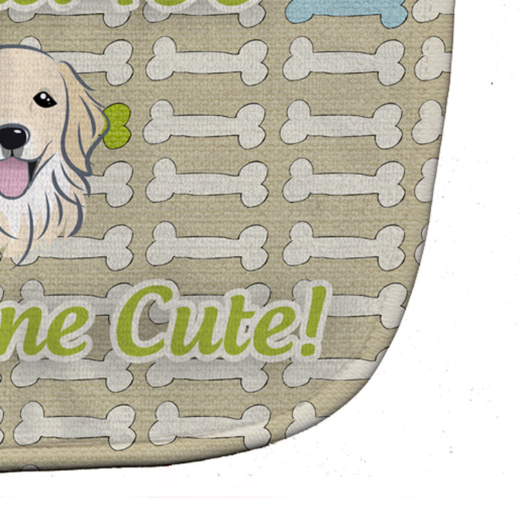 Too Cute Golden Retriever Baby Bib Easy-Clean Baby Bib Baby Feeding Accessory Baby Mealtime Essential, 10 x 13, Multicolor