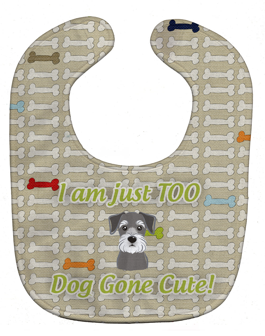 Too Cute Schnauzer Baby Bib Easy-Clean Baby Bib Baby Feeding Accessory Baby Mealtime Essential, 10 x 13, Multicolor
