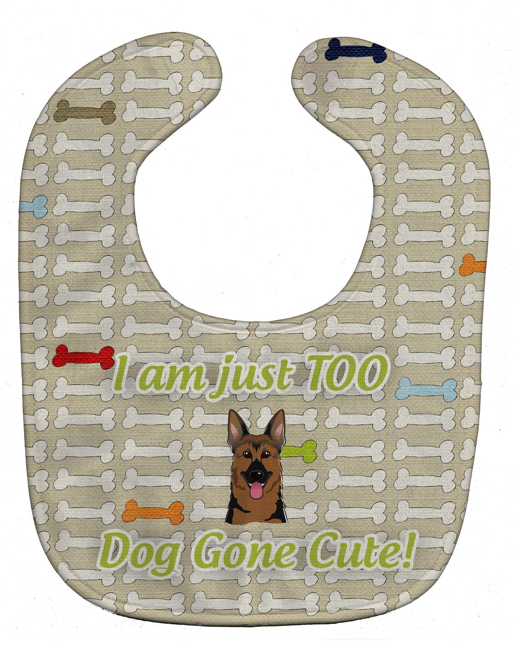 Too Cute German Shepherd Baby Bib Easy-Clean Baby Bib Baby Feeding Accessory Baby Mealtime Essential, 10 x 13, Multicolor