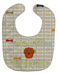 Too Cute Longhair Red Dachshund Baby Bib Easy-Clean Baby Bib Baby Feeding Accessory Baby Mealtime Essential, 10 x 13, Multicolor