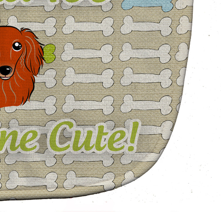 Too Cute Longhair Red Dachshund Baby Bib Easy-Clean Baby Bib Baby Feeding Accessory Baby Mealtime Essential, 10 x 13, Multicolor