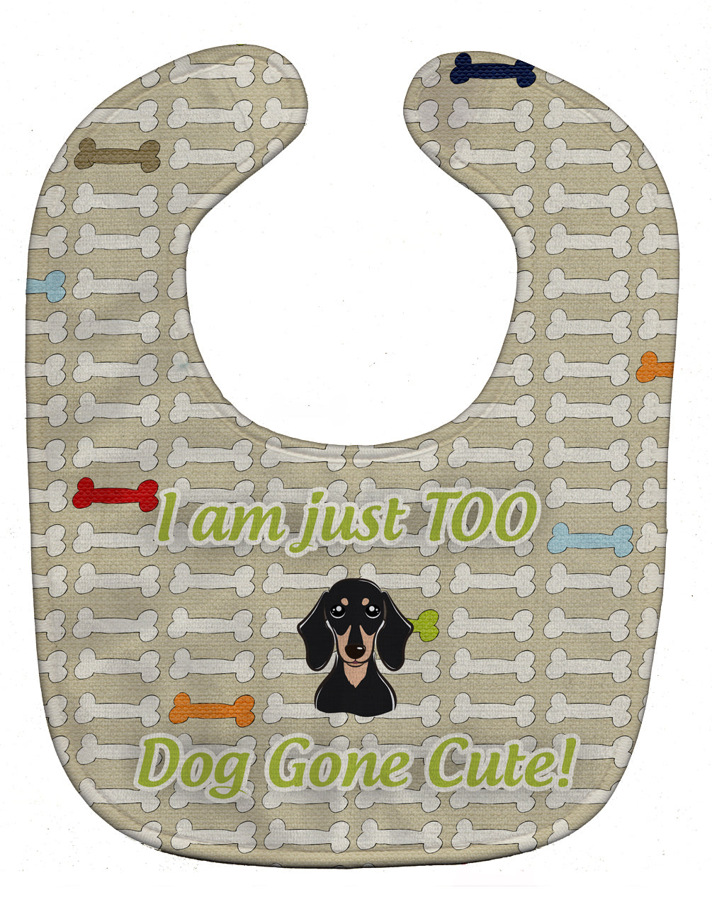 Too Cute Smooth Black and Tan Dachshund Baby Bib Easy-Clean Baby Bib Baby Feeding Accessory Baby Mealtime Essential, 10 x 13, Multicolor