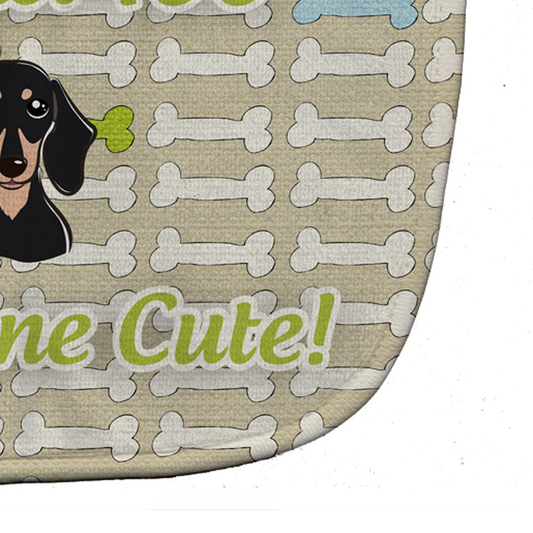 Too Cute Smooth Black and Tan Dachshund Baby Bib Easy-Clean Baby Bib Baby Feeding Accessory Baby Mealtime Essential, 10 x 13, Multicolor