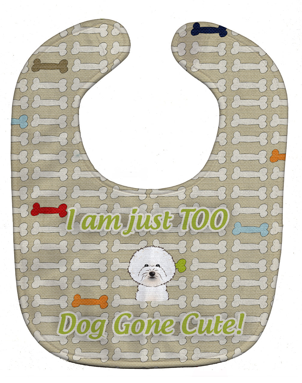 Too Cute Bichon Frise Baby Bib Easy-Clean Baby Bib Baby Feeding Accessory Baby Mealtime Essential, 10 x 13, Multicolor