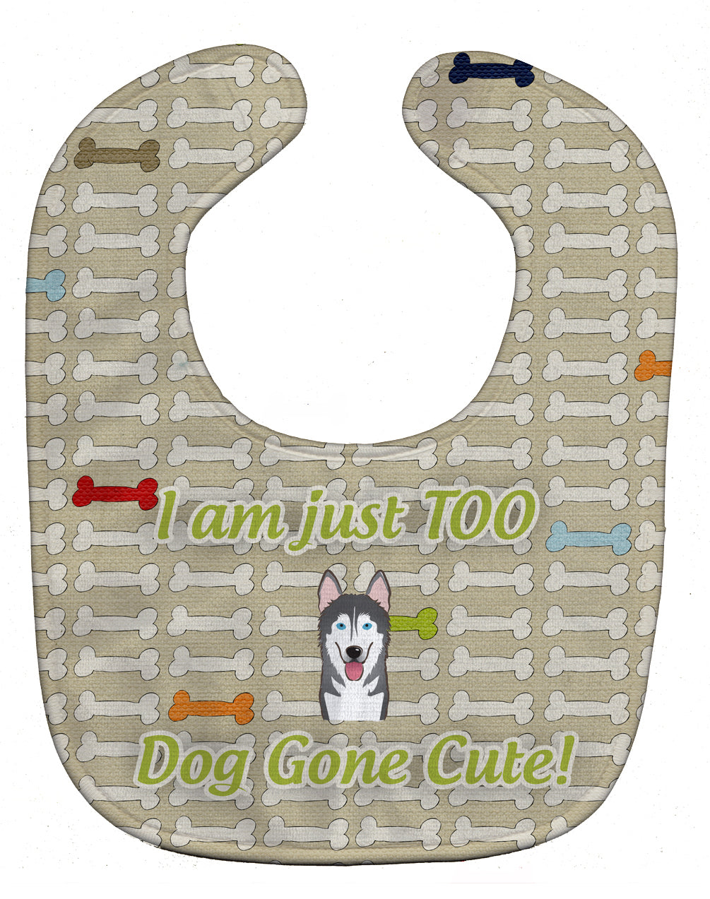 Too Cute Alaskan Malamute Baby Bib Easy-Clean Baby Bib Baby Feeding Accessory Baby Mealtime Essential, 10 x 13, Multicolor