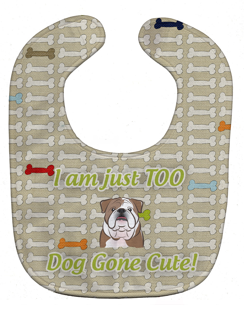 Too Cute English Bulldog  Baby Bib Easy-Clean Baby Bib Baby Feeding Accessory Baby Mealtime Essential, 10 x 13, Multicolor