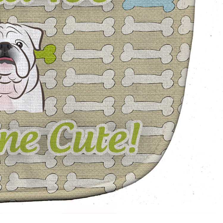 Too Cute White English Bulldog  Baby Bib Easy-Clean Baby Bib Baby Feeding Accessory Baby Mealtime Essential, 10 x 13, Multicolor