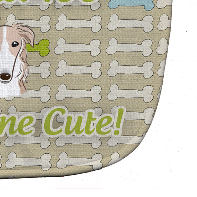 Too Cute Borzoi Baby Bib Easy-Clean Baby Bib Baby Feeding Accessory Baby Mealtime Essential, 10 x 13, Multicolor