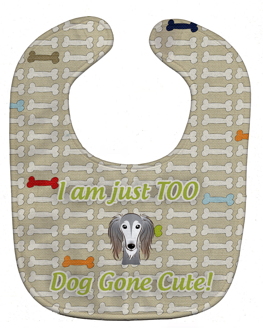 Too Cute Saluki Baby Bib Easy-Clean Baby Bib Baby Feeding Accessory Baby Mealtime Essential, 10 x 13, Multicolor