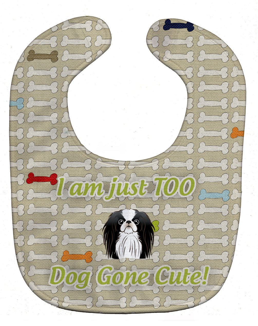 Too Cute Japanese Chin Baby Bib Easy-Clean Baby Bib Baby Feeding Accessory Baby Mealtime Essential, 10 x 13, Multicolor