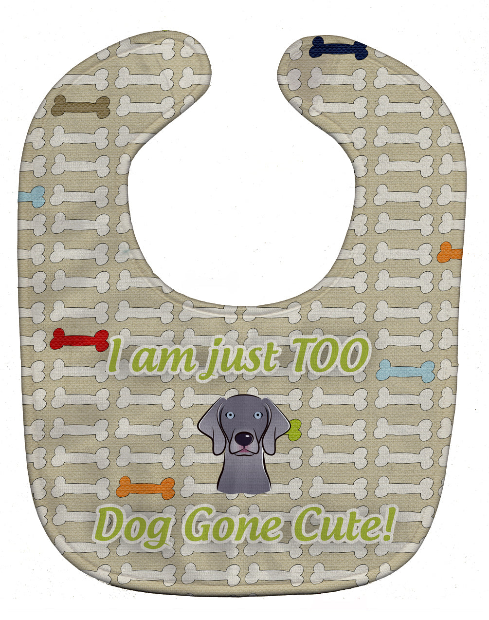 Too Cute Weimaraner Baby Bib Easy-Clean Baby Bib Baby Feeding Accessory Baby Mealtime Essential, 10 x 13, Multicolor