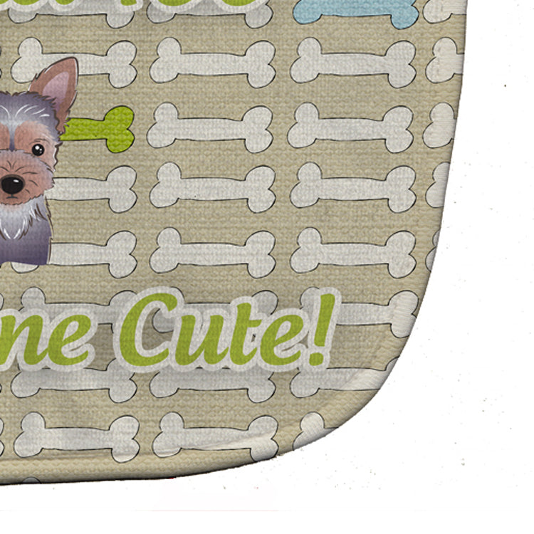 Too Cute Yorkie Puppy Baby Bib Easy-Clean Baby Bib Baby Feeding Accessory Baby Mealtime Essential, 10 x 13, Multicolor