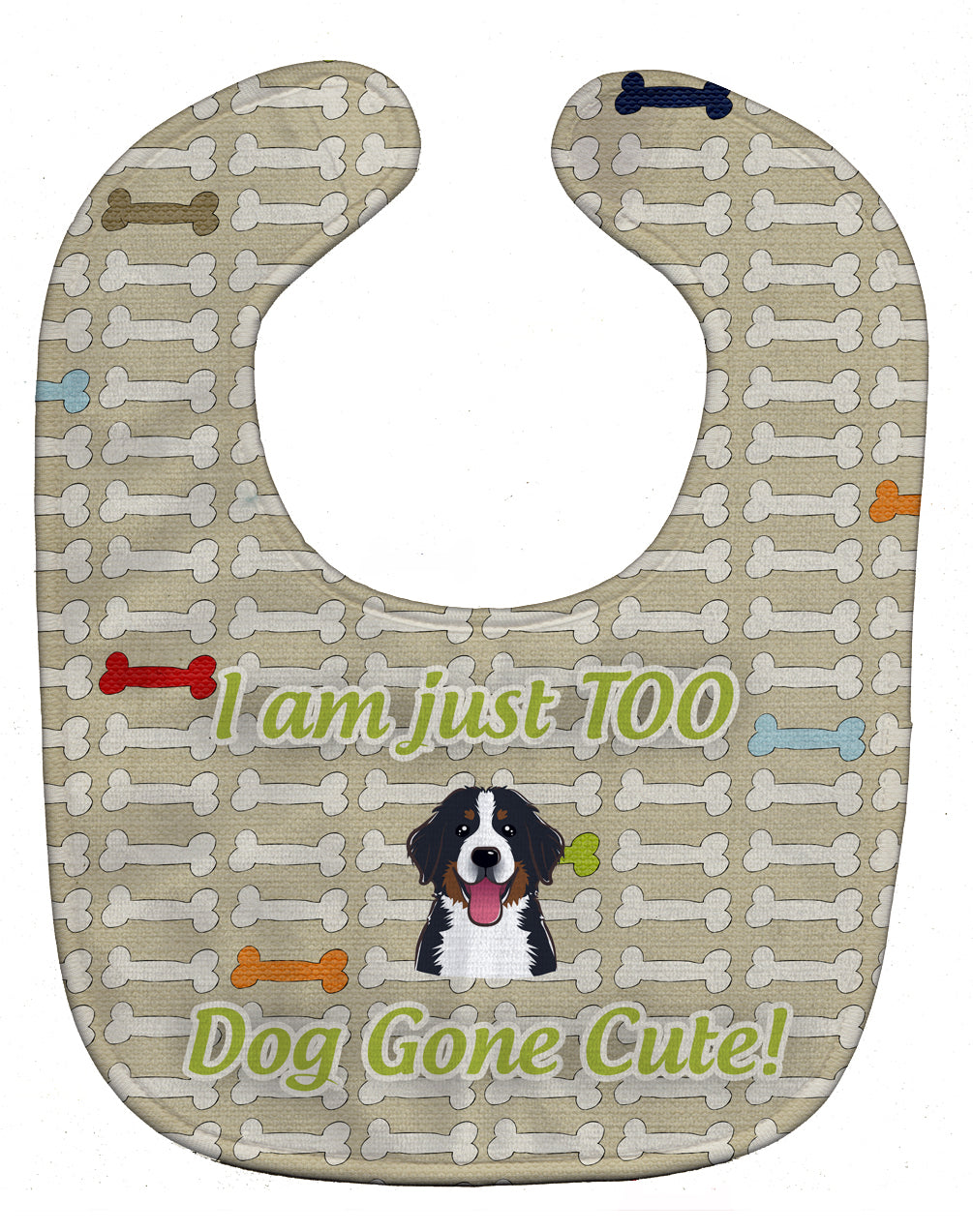 Too Cute Bernese Mountain Dog Baby Bib Easy-Clean Baby Bib Baby Feeding Accessory Baby Mealtime Essential, 10 x 13, Multicolor