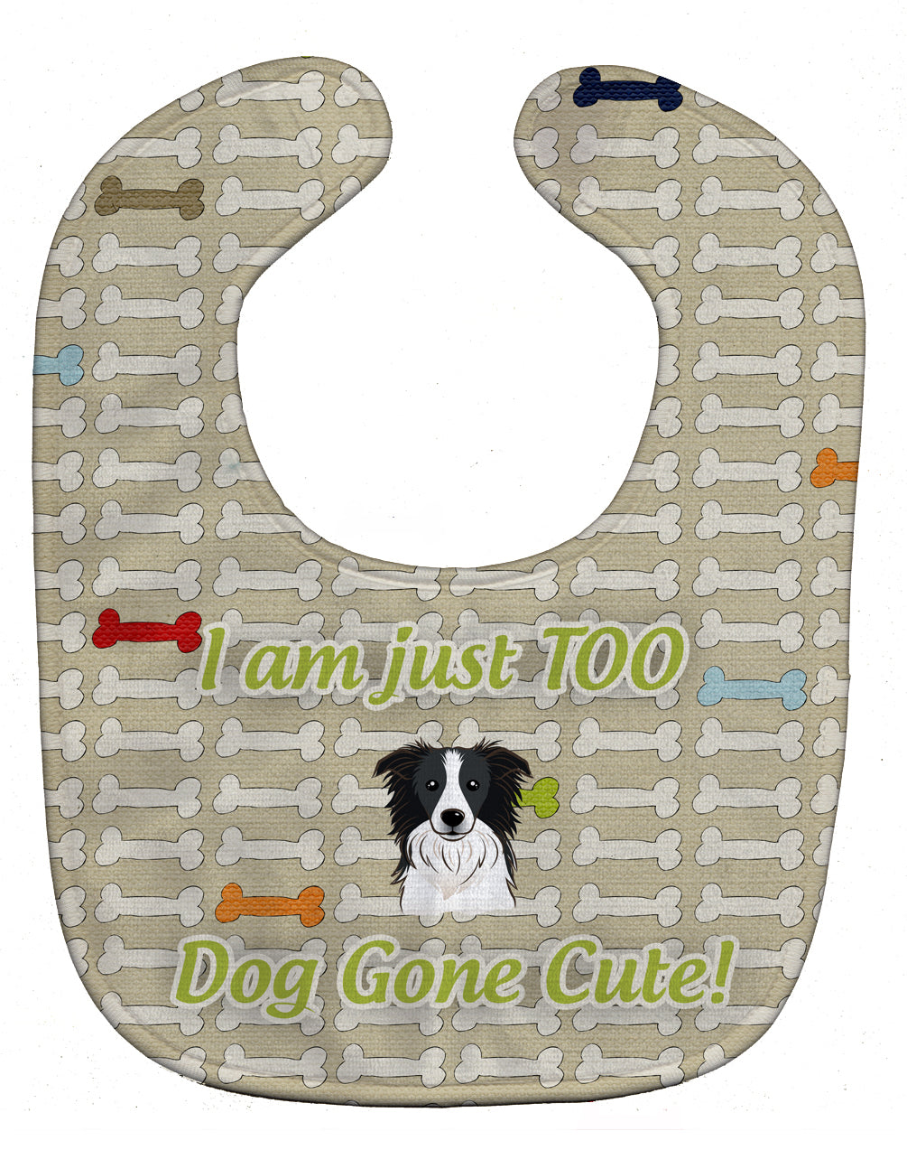 Too Cute Border Collie Baby Bib Easy-Clean Baby Bib Baby Feeding Accessory Baby Mealtime Essential, 10 x 13, Multicolor