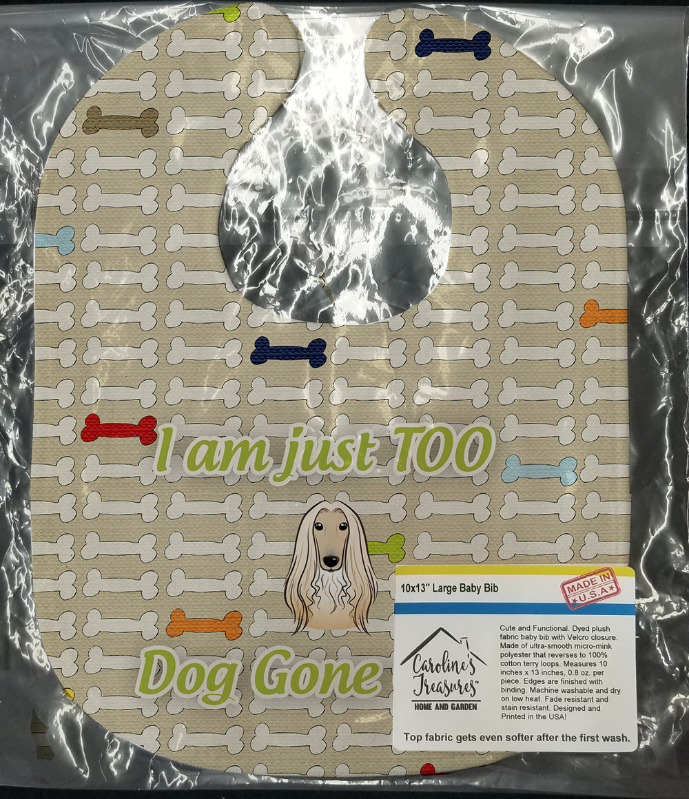 Too Cute Afghan Hound Baby Bib Easy-Clean Baby Bib Baby Feeding Accessory Baby Mealtime Essential, 10 x 13, Multicolor