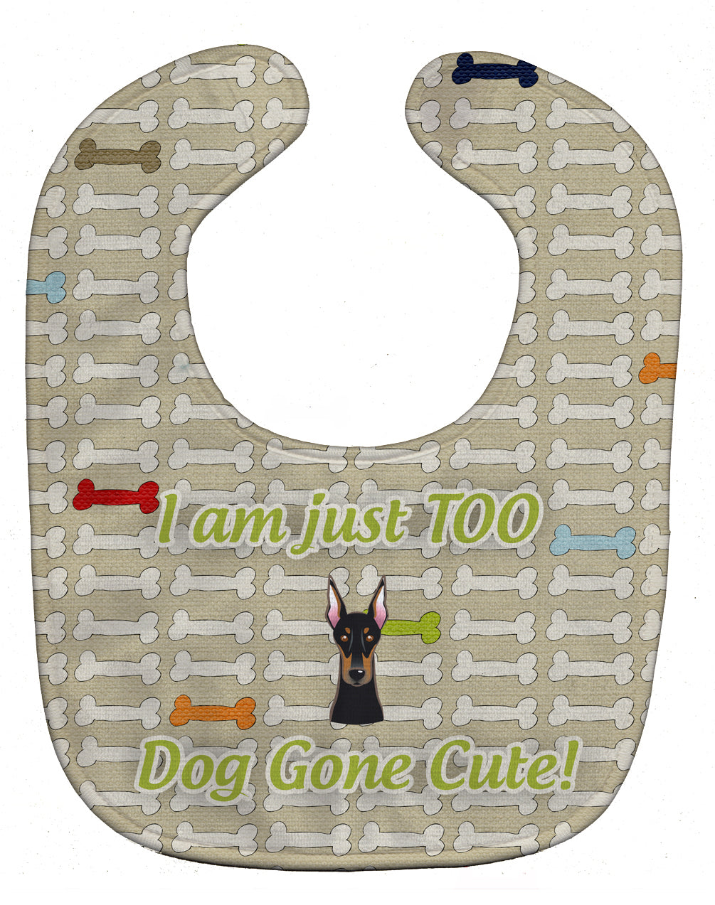 Too Cute Doberman Pinscher Baby Bib Easy-Clean Baby Bib Baby Feeding Accessory Baby Mealtime Essential, 10 x 13, Multicolor