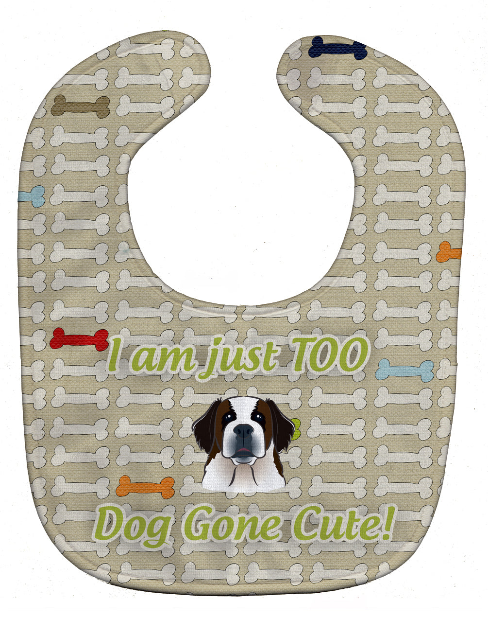 Too Cute Saint Bernard Baby Bib Easy-Clean Baby Bib Baby Feeding Accessory Baby Mealtime Essential, 10 x 13, Multicolor