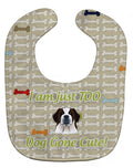 Too Cute Saint Bernard Baby Bib Easy-Clean Baby Bib Baby Feeding Accessory Baby Mealtime Essential, 10 x 13, Multicolor