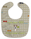 Too Cute Wire Haired Fox Terrier Baby Bib Easy-Clean Baby Bib Baby Feeding Accessory Baby Mealtime Essential, 10 x 13, Multicolor