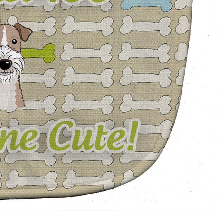 Too Cute Wire Haired Fox Terrier Baby Bib Easy-Clean Baby Bib Baby Feeding Accessory Baby Mealtime Essential, 10 x 13, Multicolor