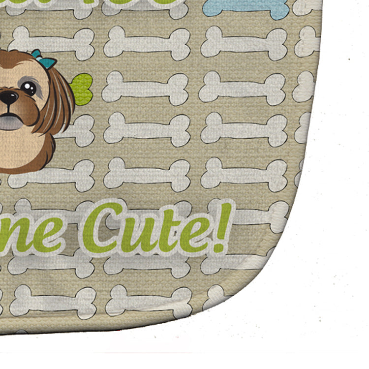 Too Cute Chocolate Brown Shih Tzu Baby Bib Easy-Clean Baby Bib Baby Feeding Accessory Baby Mealtime Essential, 10 x 13, Multicolor