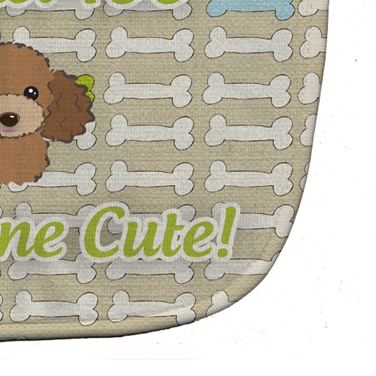 Too Cute Chocolate Brown Poodle Baby Bib Easy-Clean Baby Bib Baby Feeding Accessory Baby Mealtime Essential, 10 x 13, Multicolor