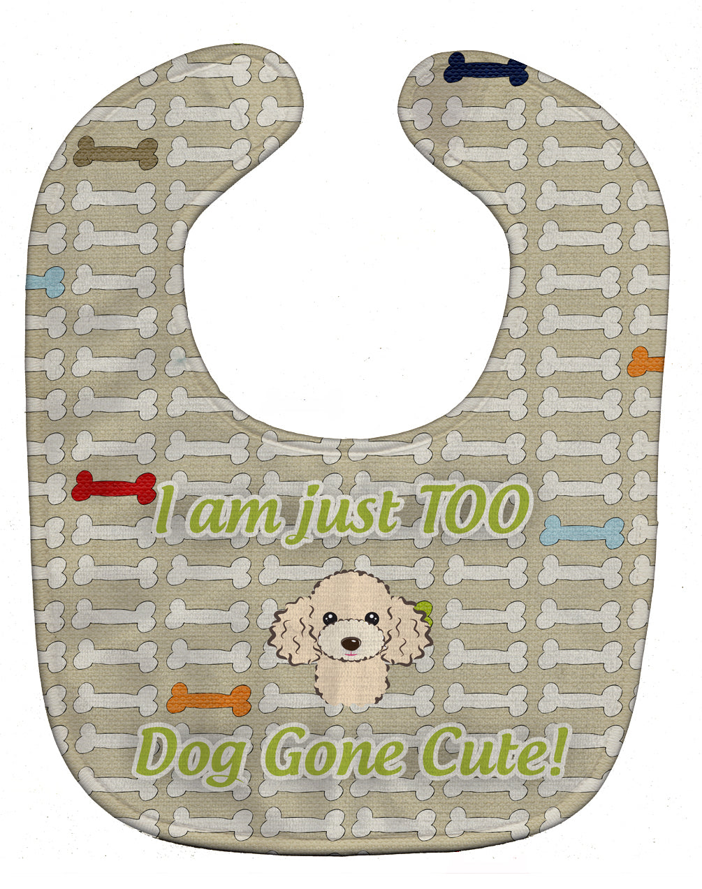 Too Cute Buff Poodle Baby Bib Easy-Clean Baby Bib Baby Feeding Accessory Baby Mealtime Essential, 10 x 13, Multicolor