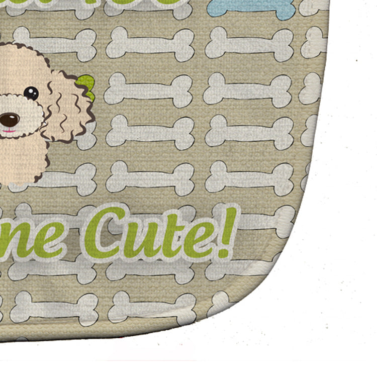 Too Cute Buff Poodle Baby Bib Easy-Clean Baby Bib Baby Feeding Accessory Baby Mealtime Essential, 10 x 13, Multicolor